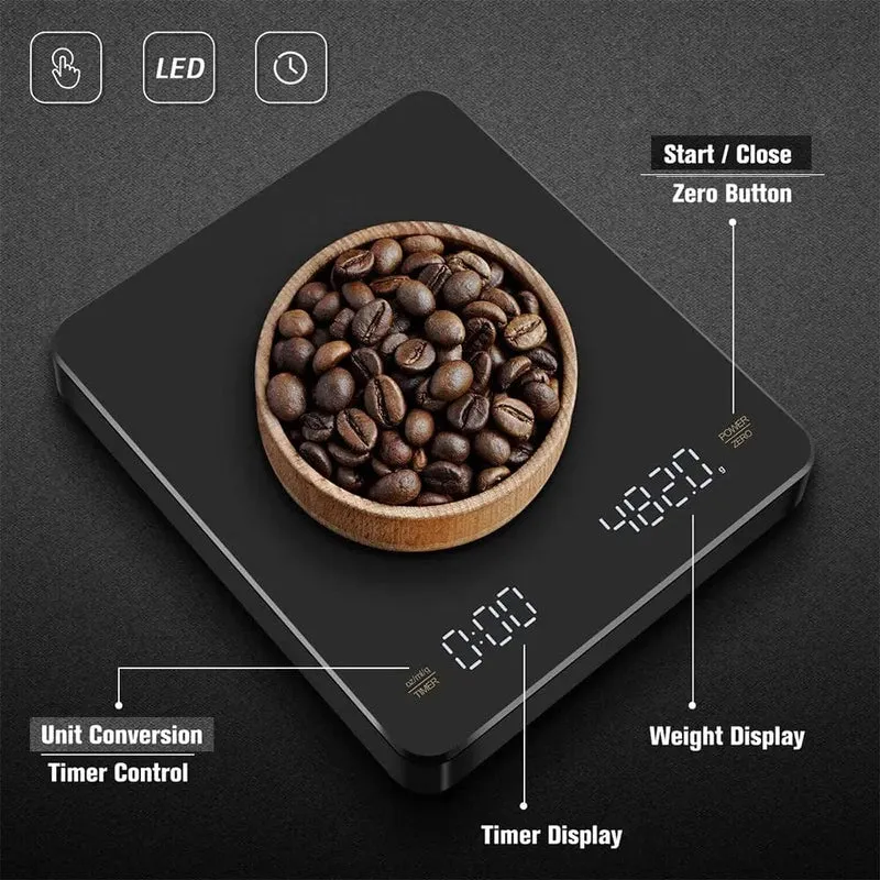 Balance de Café Numérique avec Minuteur Ecran LED