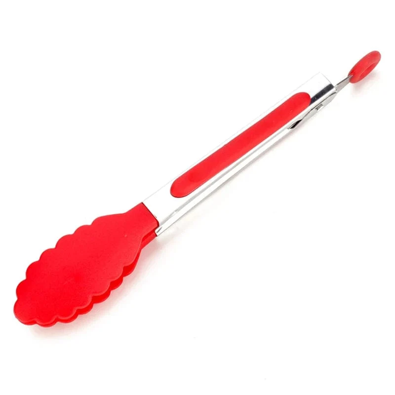 Pince à nourriture en acier inoxydable avec revêtement en silicone - Accessoire cuisine BBQ saladier