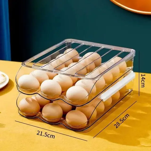 Range-Œufs Empilable à Tiroirs — 18 Œufs par Niveau, PET Alimentaire