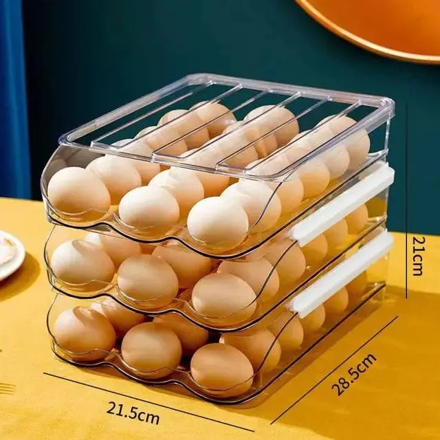 Range-Œufs Empilable à Tiroirs — 18 Œufs par Niveau, PET Alimentaire