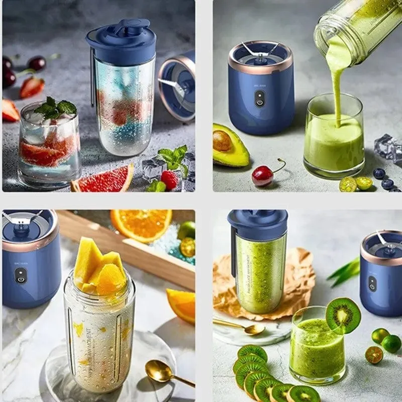 Presse-Jus Portable Électrique Multifonction 300ML - Bleu/Rose