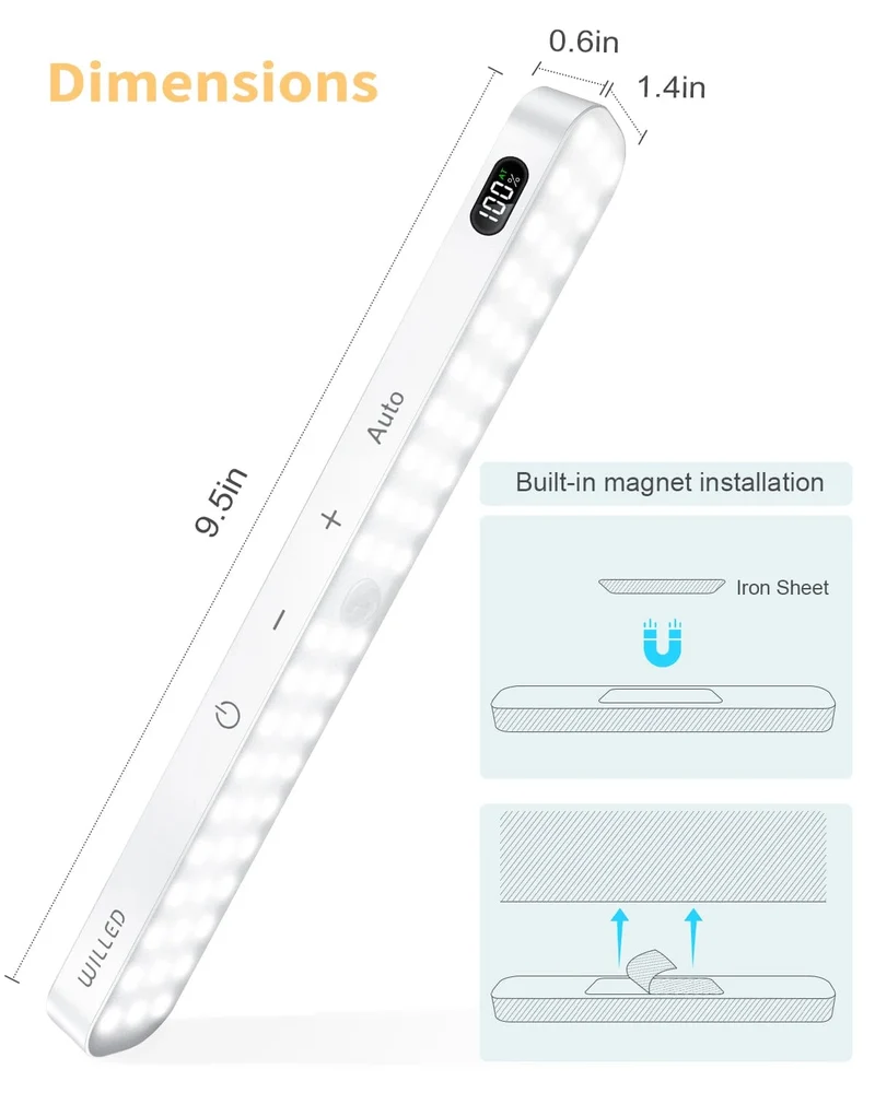 Éclairage de Placard à Détecteur de Mouvement LED Rechargeable Wireless