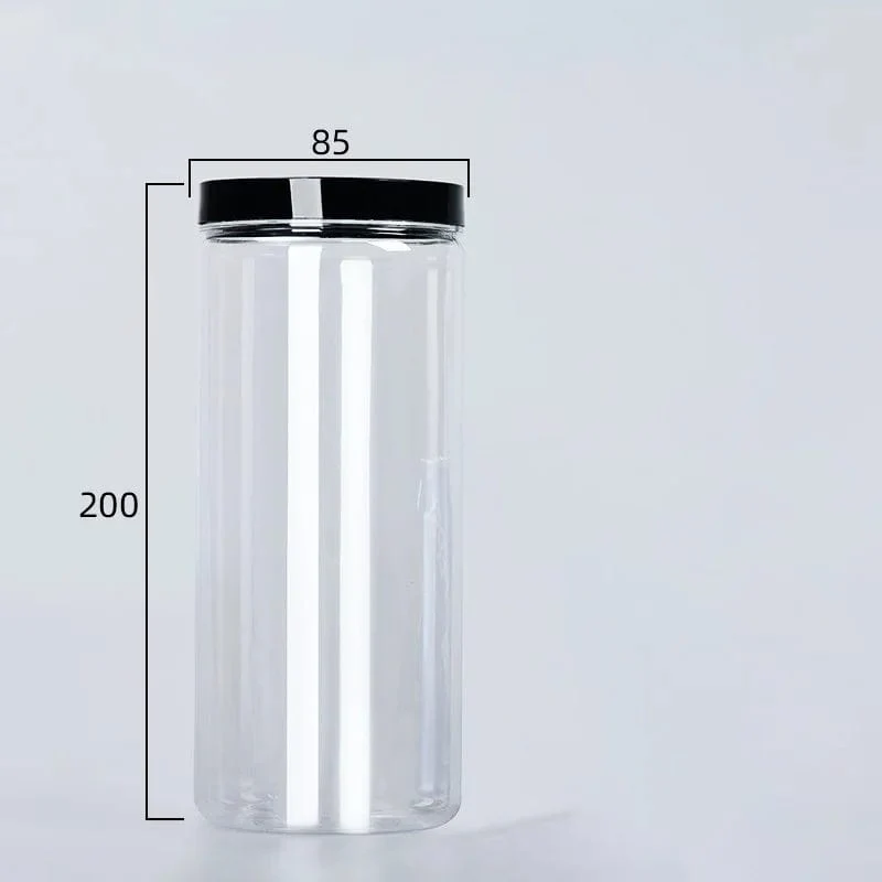 Boîte de Rangement Ronde Alimentaire à Couvercle Noir