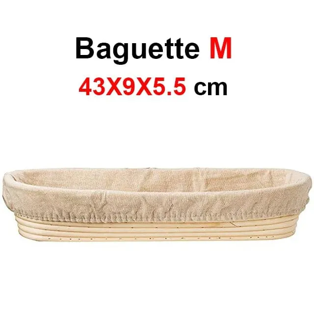 Panier de fermentation en rotin (lot de 2) – Banneton artisanal avec doublure en lin