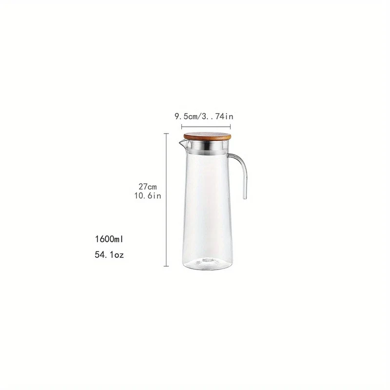 Carafe à jus avec couvercle, 1600ml/2000ml, en plastique, pour Bubble Tea et autres boissons estivales.