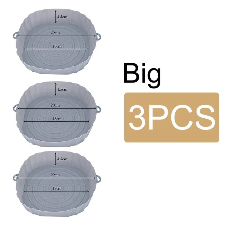 Panier en silicone réutilisable pour friteuse sans huile - Lot de 3 - Eco-Friendly