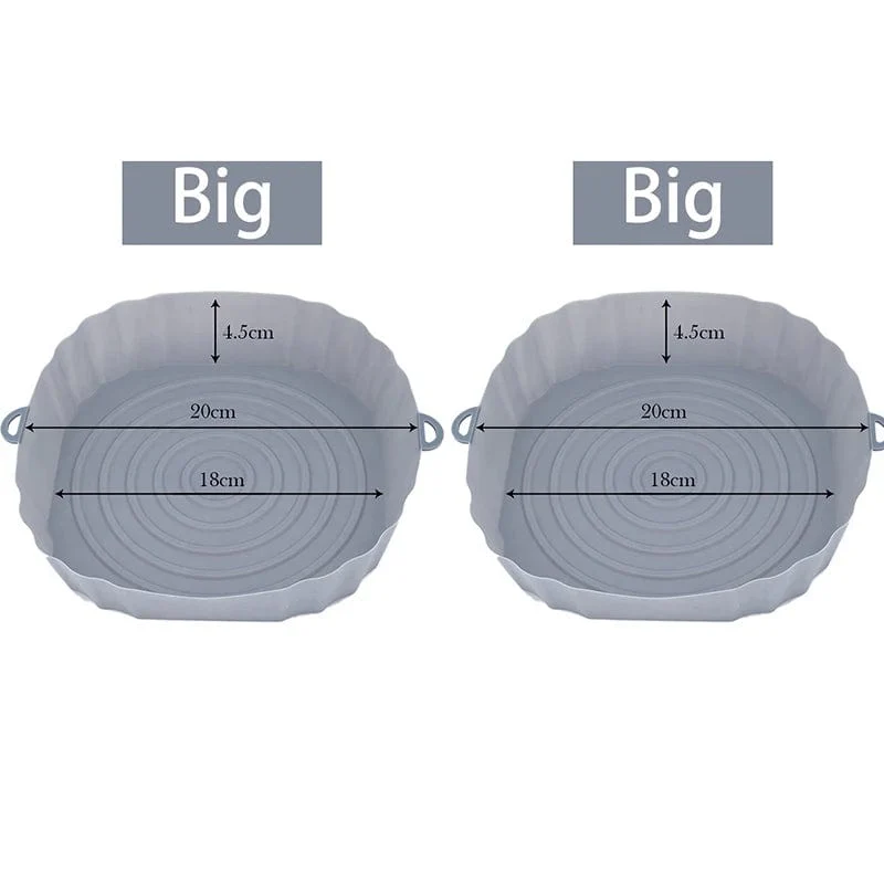 Panier en silicone réutilisable pour friteuse sans huile - Lot de 3 - Eco-Friendly