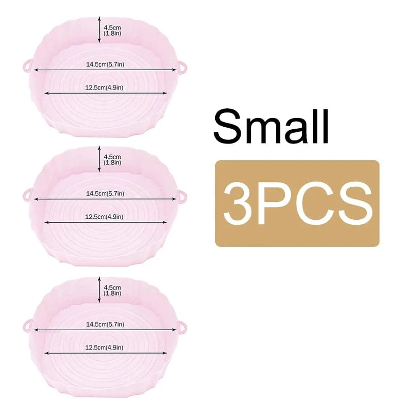 Panier en silicone réutilisable pour friteuse sans huile - Lot de 3 - Eco-Friendly
