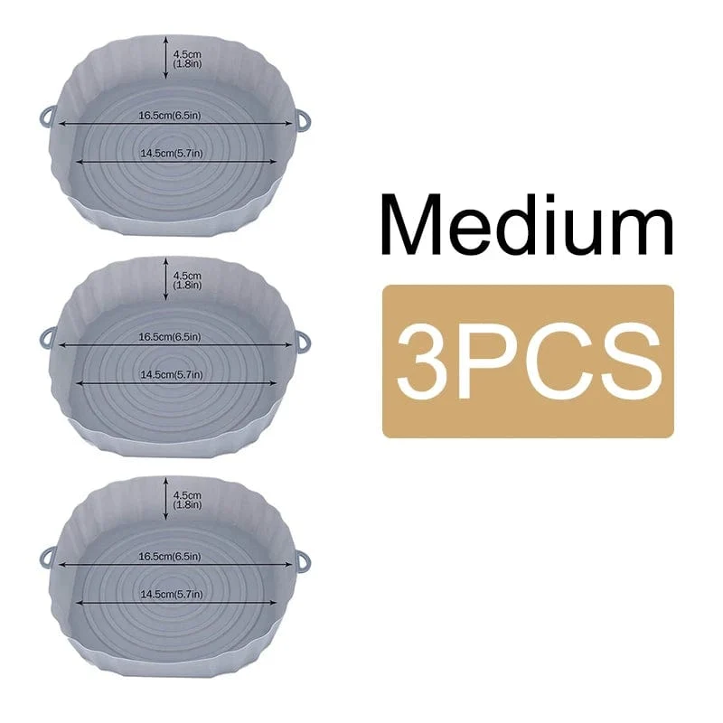 Panier en silicone réutilisable pour friteuse sans huile - Lot de 3 - Eco-Friendly