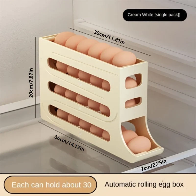 Distributeur d'Œufs Automatique pour Réfrigérateur — 4 Étages, 30 Œufs