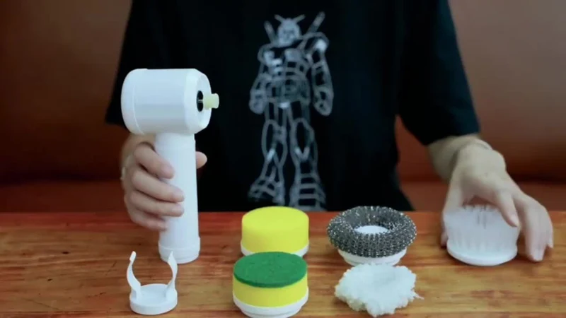 Brosse Rotative Électrique Sans Fil — 5 Têtes Interchangeables — Salle de bain et Cuisine