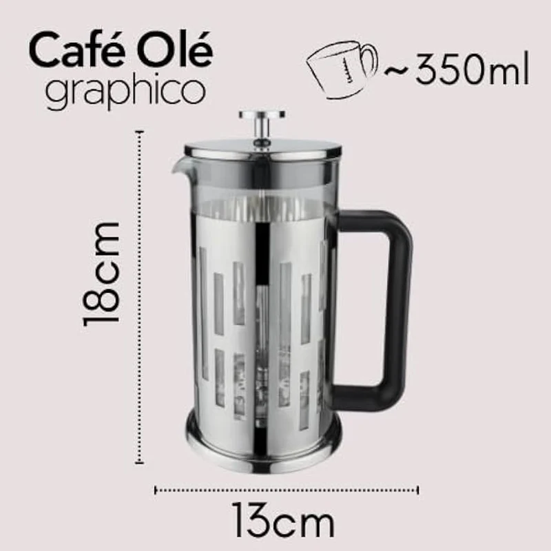 Cafetière à Piston en Verre - 3 Tasses | Café Olé