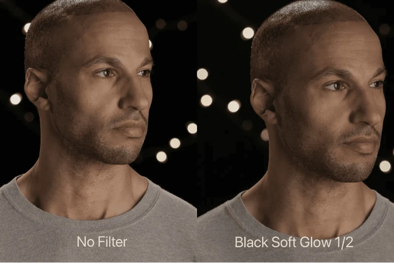 Filtre à visser pour appareil photo à lueur douce noire