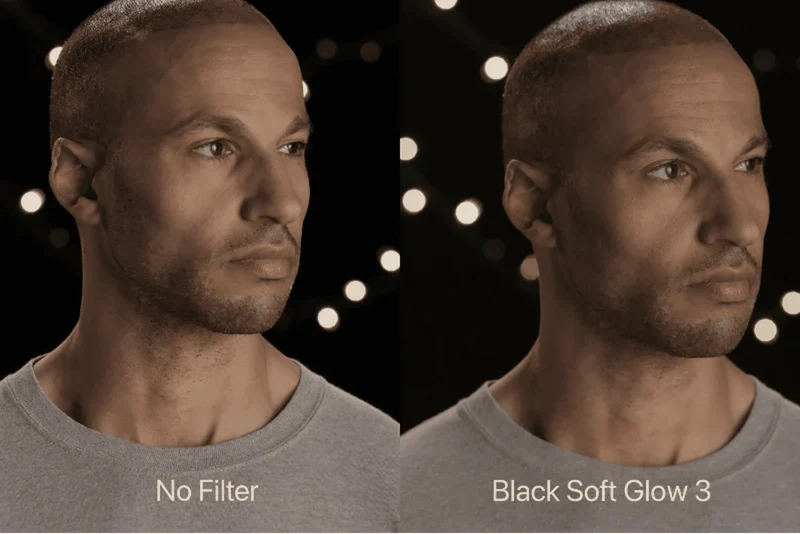 Filtre à visser pour appareil photo à lueur douce noire