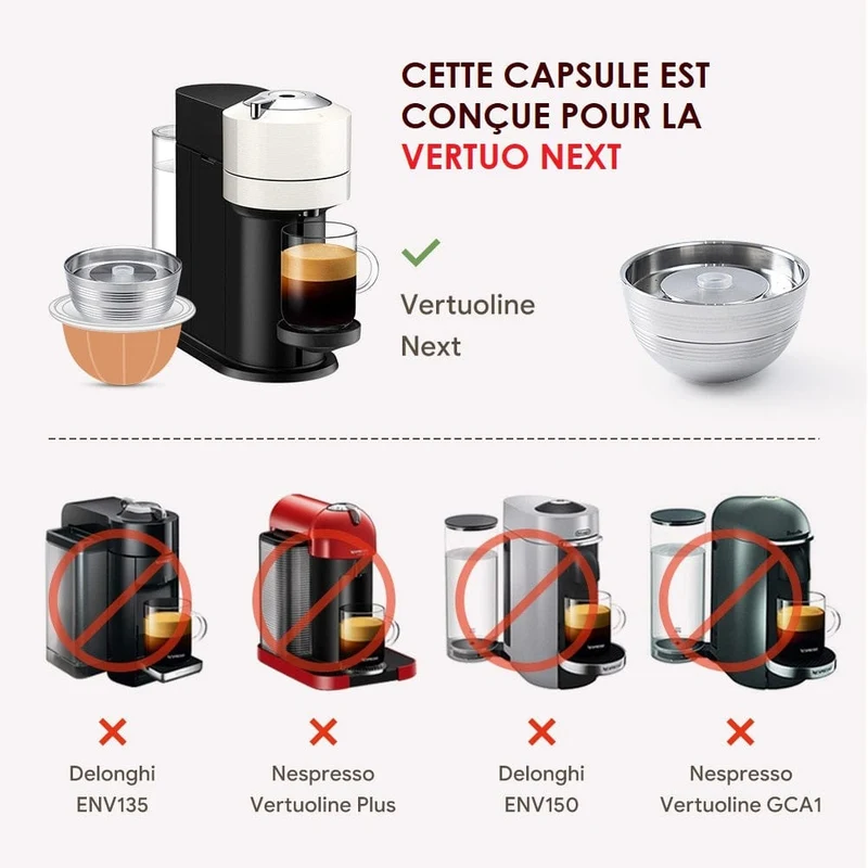 Capsules réutilisables pour Vertuo Next de Nespresso