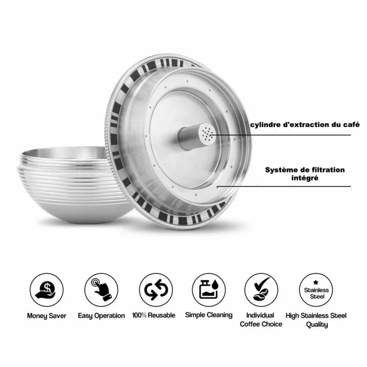 Capsules réutilisables pour Vertuo et Delonghi
