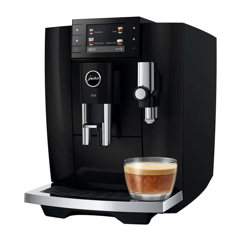 JURA E8 (5e génération) : machine à espresso automatique, broyeur P.A.G.2, 27 spécialités