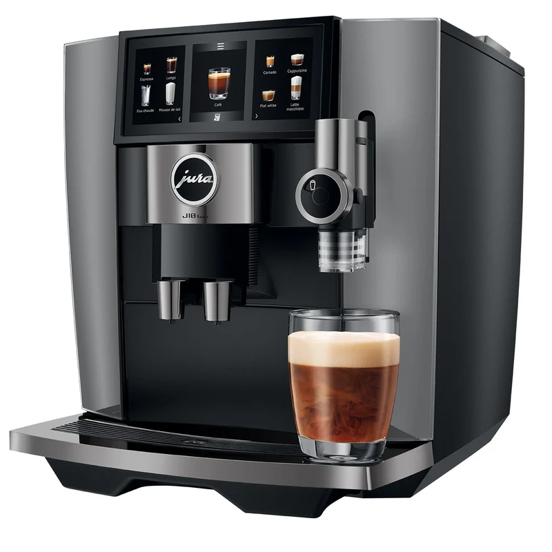 JURA J10 Twin : machine à café automatique à deux broyeurs, Cold Brew et écran tactile Panorama Coffee Panel