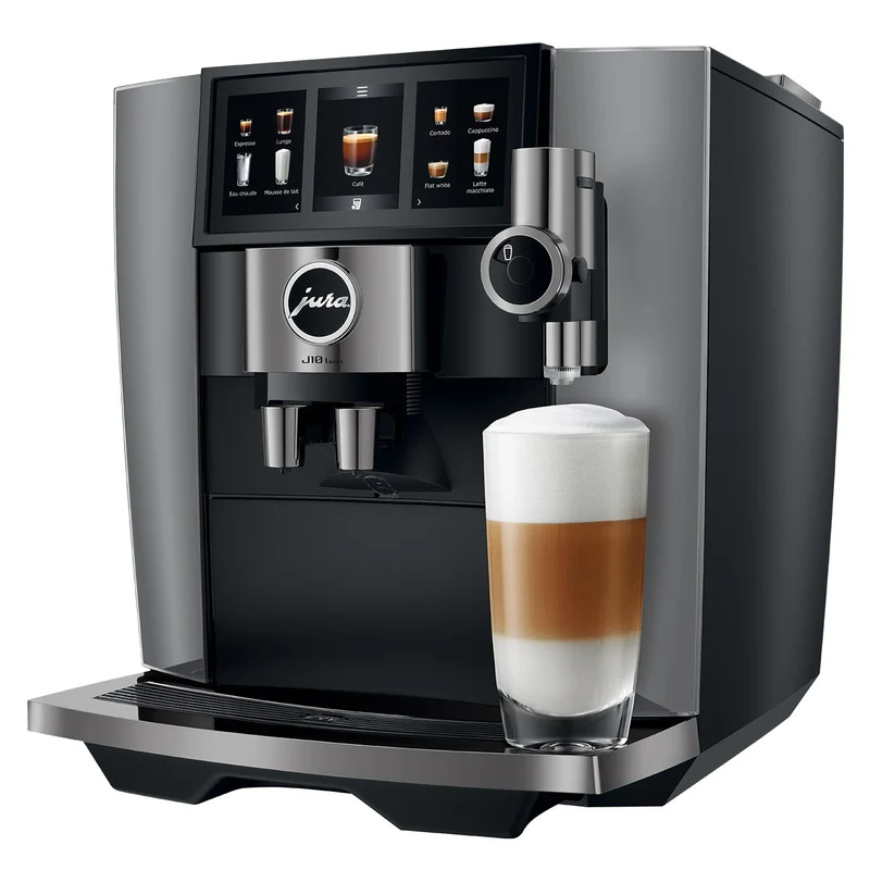 JURA J10 Twin : machine à café automatique à deux broyeurs, Cold Brew et écran tactile Panorama Coffee Panel