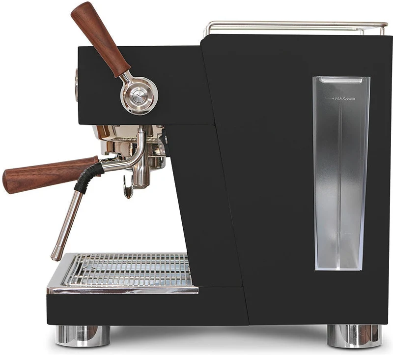 Ascaso Baby T Plus noire : machine à espresso professionnelle compacte, contrôle par application, noir texturé (boîte ouverte)