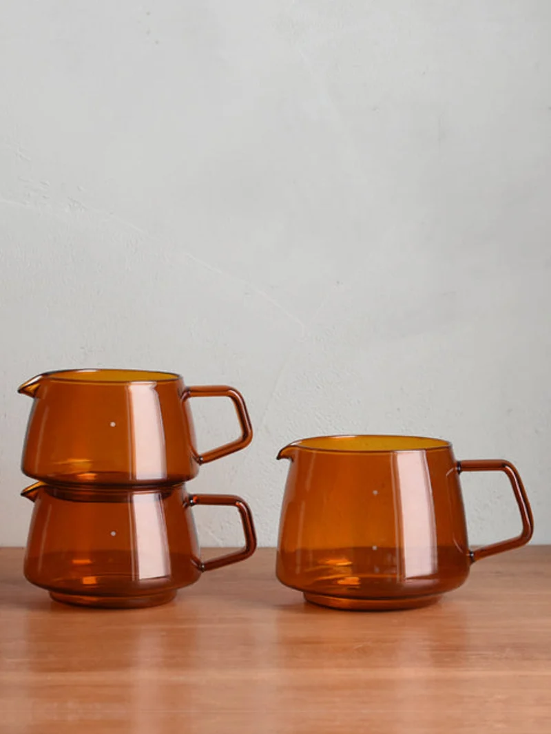 KINTO SEPIA : verseuse en verre ambré, 600 ml, base pour dripolateur KINTO SLOW COFFEE STYLE