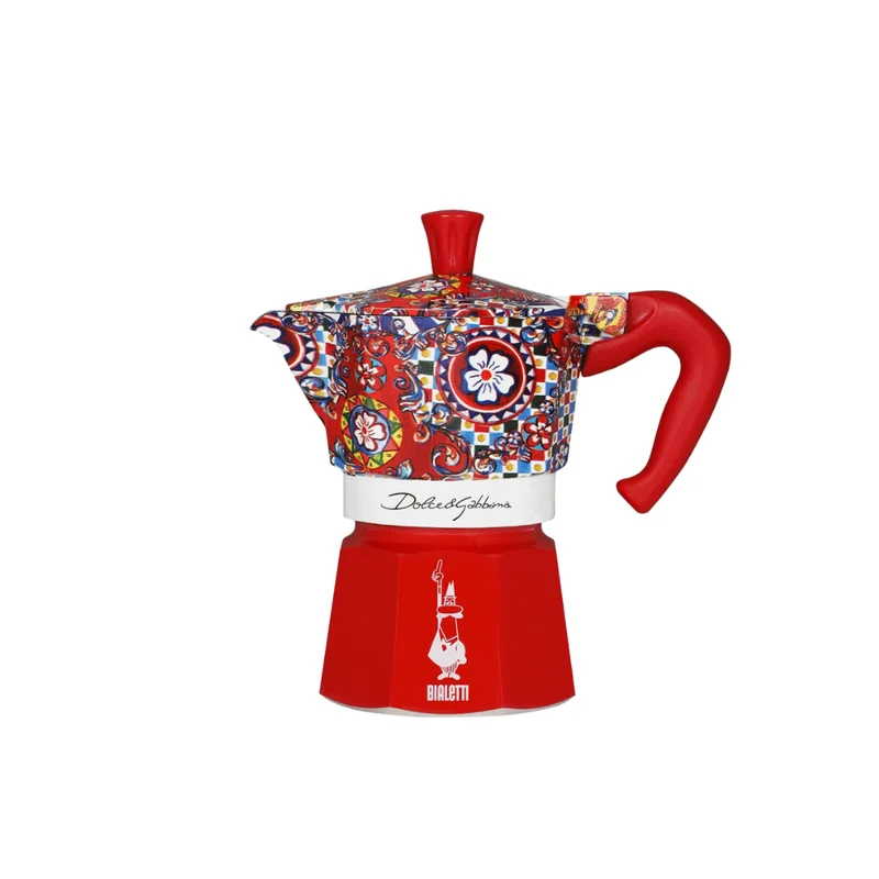 Ensemble Moka Express 2 tasses, tasses en porcelaine et bâtonnets Bialetti Dolce & Gabbana