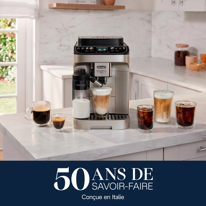 DeLonghi Magnifica Duo — Machine à café automatique avec mousse de lait chaude et froide