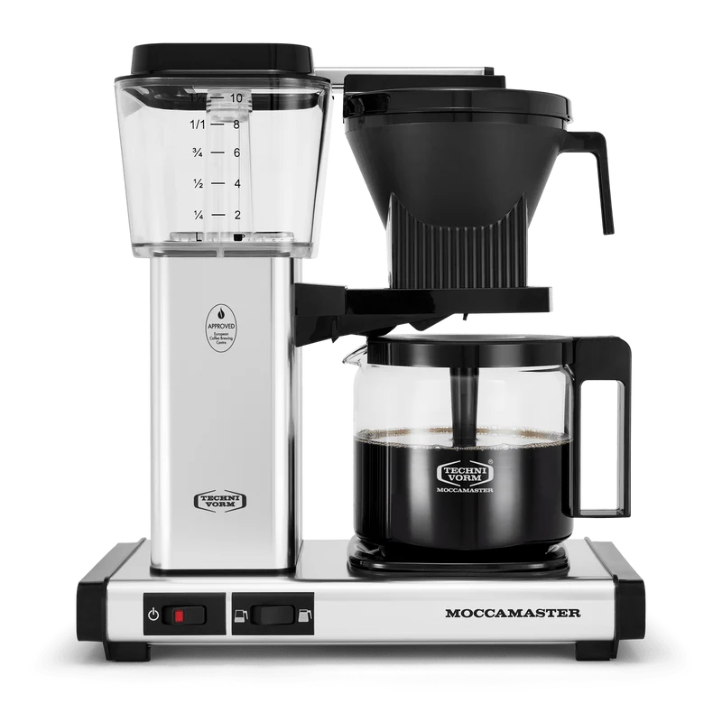 Moccamaster KBGV — Cafetière filtre certifiée SCA, carafe en verre, arrêt automatique, 1,25 L (10 tasses)
