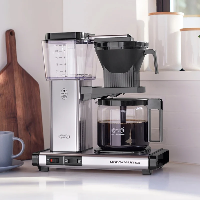 Moccamaster KBGV — Cafetière filtre certifiée SCA, carafe en verre, arrêt automatique, 1,25 L (10 tasses)