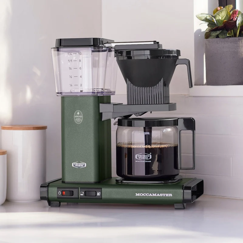 Moccamaster KBGV — Cafetière filtre certifiée SCA, carafe en verre, arrêt automatique, 1,25 L (10 tasses)