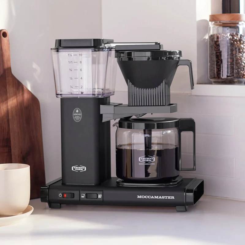 Moccamaster KBGV — Cafetière filtre certifiée SCA, carafe en verre, arrêt automatique, 1,25 L (10 tasses)