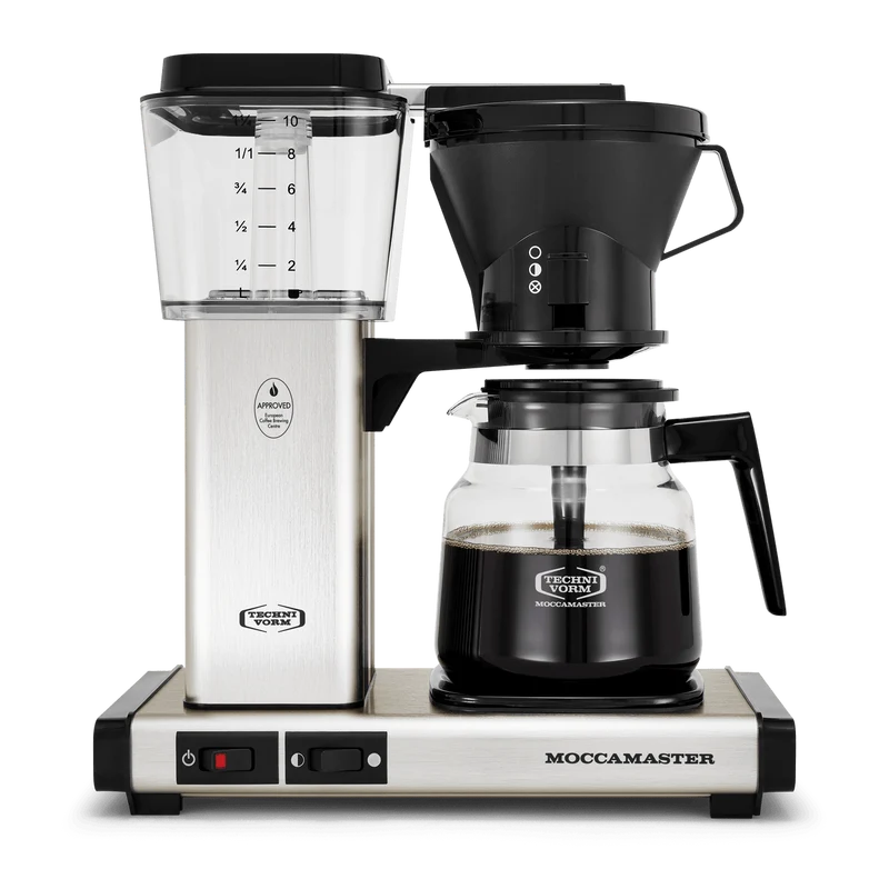 Moccamaster KB — Cafetière filtre certifiée SCA, carafe en verre, arrêt manuel, 1,25 L (10 tasses)