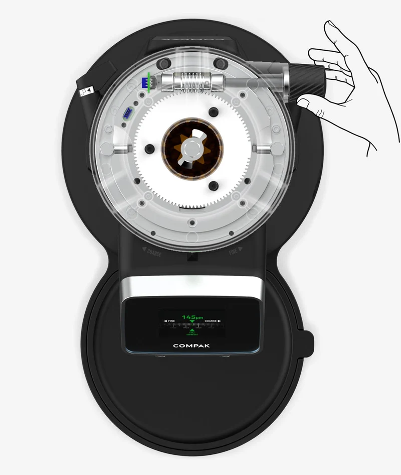 Compak F8 OD — Moulin à espresso commercial à meules 83 mm, système Endless