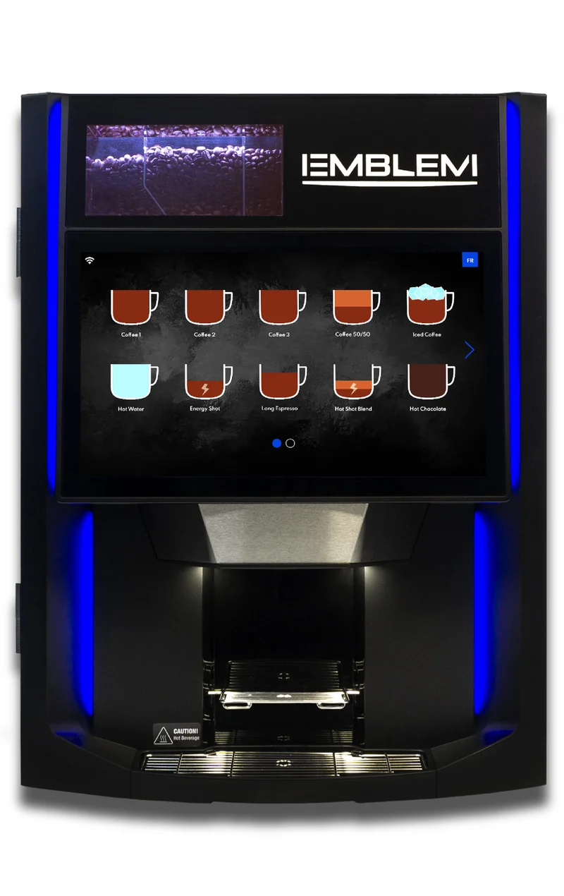 Cafection Emblem — Machine à café automatique commerciale, écran HD 18,5 po