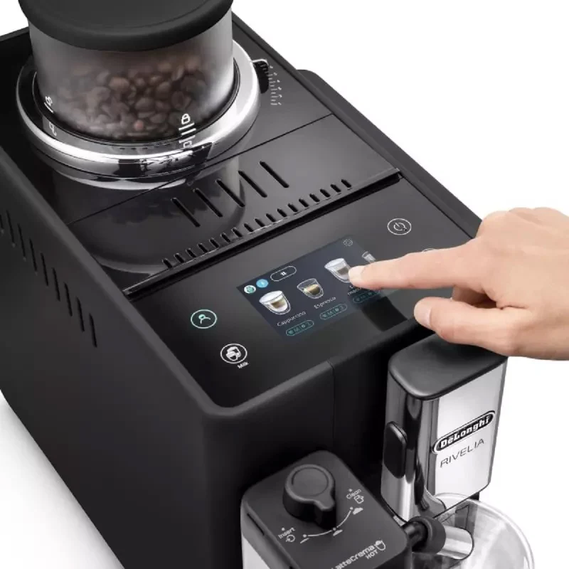Machine à Café Grain Rivelia FEB4455B Noir (Latte) | DELONGHI