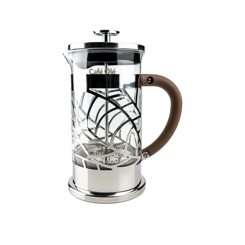 Cafetière à Piston Argent - 6 Tasses | Café Olé