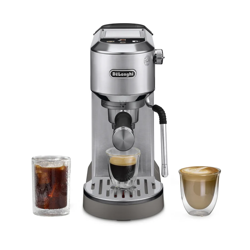 De'Longhi Dedica Duo EC890 : machine à espresso manuelle compacte, buse vapeur My LatteArt, Cold Brew intégré