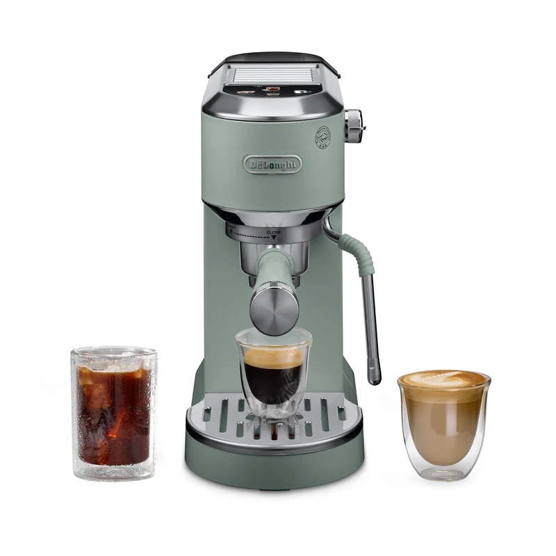 De'Longhi Dedica Duo EC890 : machine à espresso manuelle compacte, buse vapeur My LatteArt, Cold Brew intégré