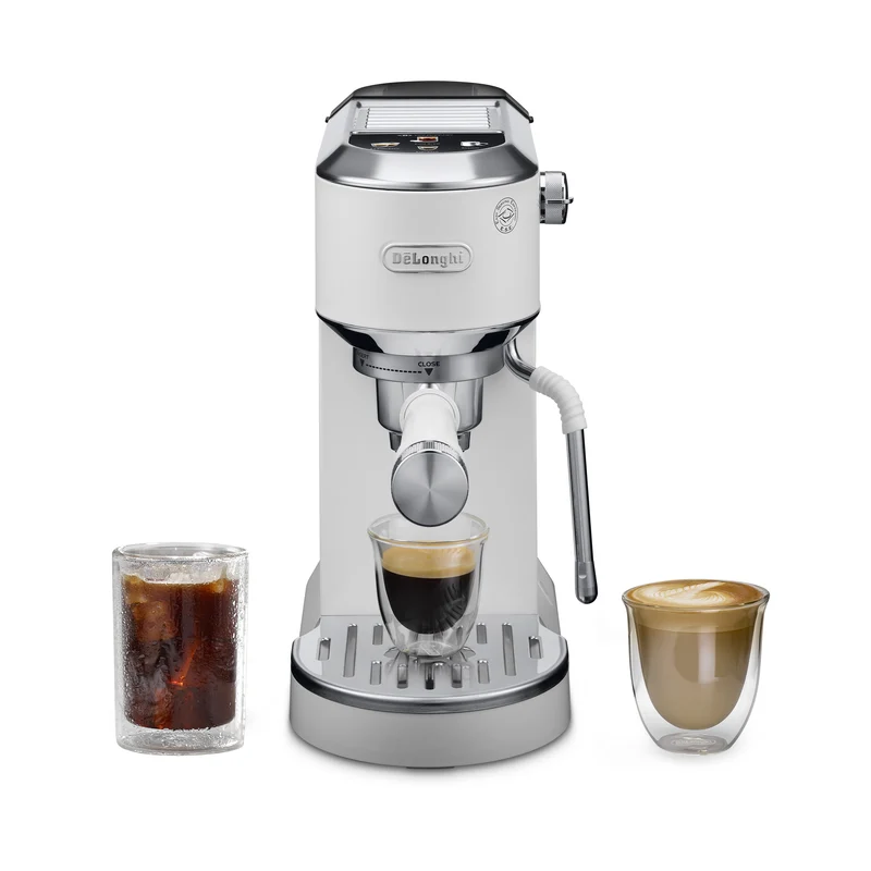 De'Longhi Dedica Duo EC890 : machine à espresso manuelle compacte, buse vapeur My LatteArt, Cold Brew intégré