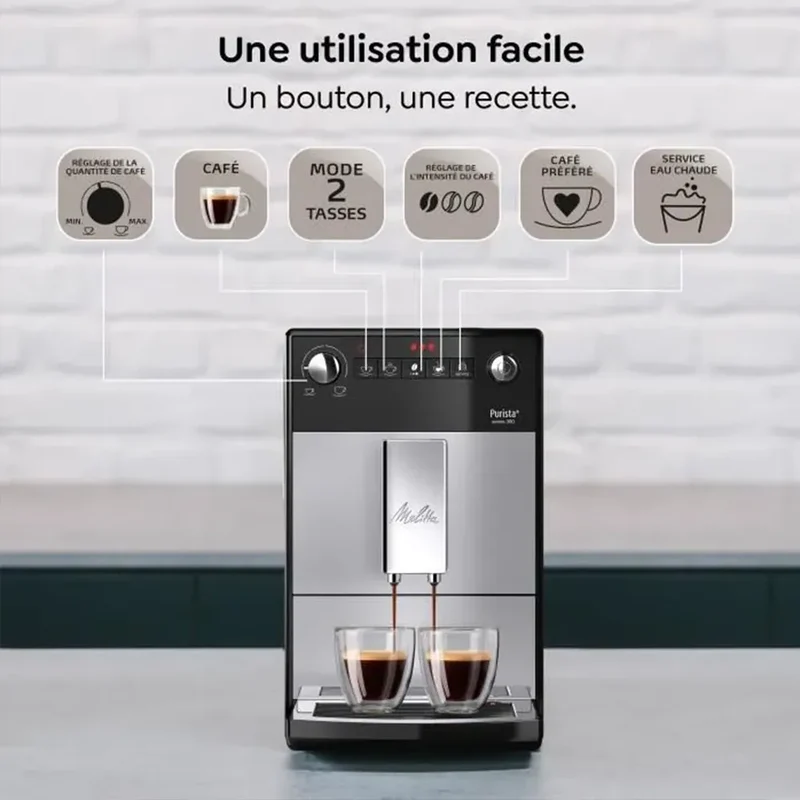 Machine à Café Grain Purista F230-101 Argent | Melitta