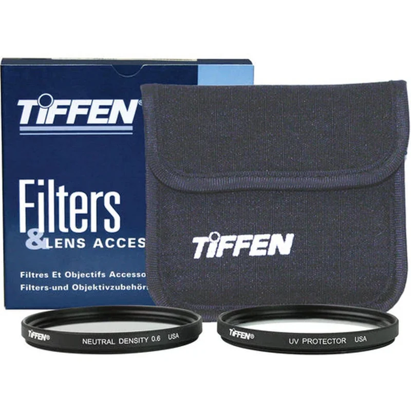 Pack double vidéo Tiffen 49 mm (transparent, densité neutre (ND) 0.6 et pochette souple)
