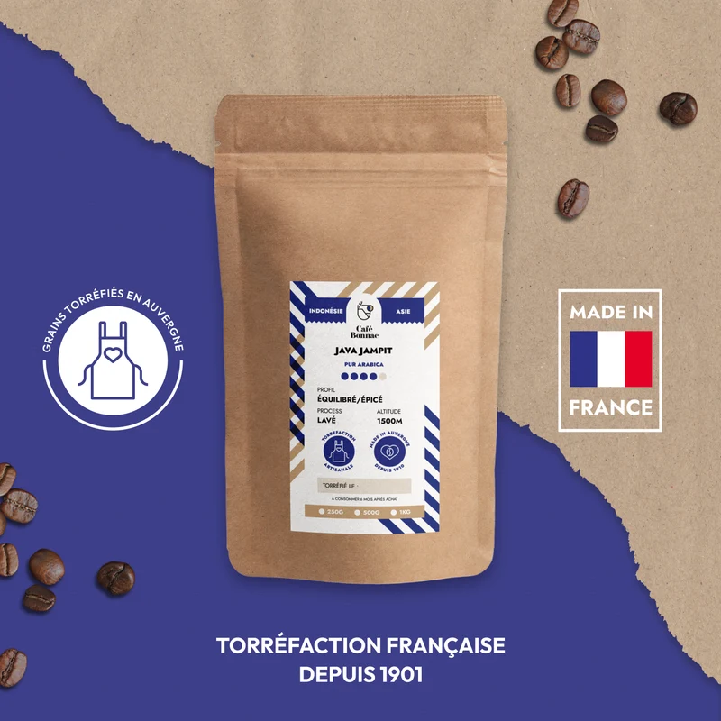 Café Moulu Indonésie Java Jampit - Café Bonnac | 100% Arabica