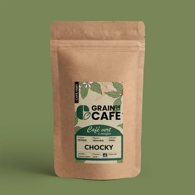 Café Vert Mexique Chocky - 1 Kg | Café Certifié Biologique - 100% Arabica
