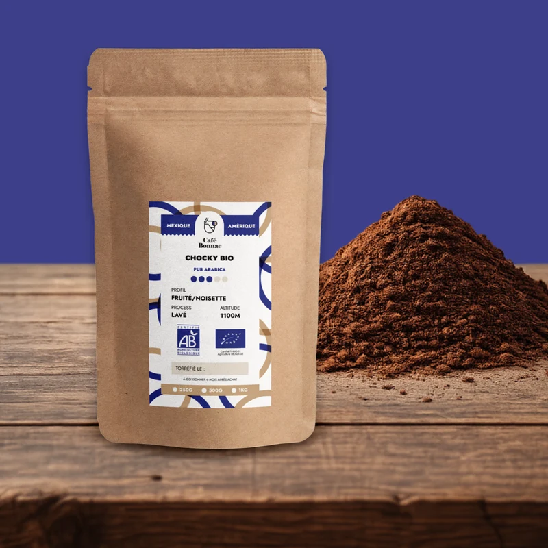 Café Moulu Mexique Chocky - Café Bonnac | Certifié Biologique - 100% Arabica