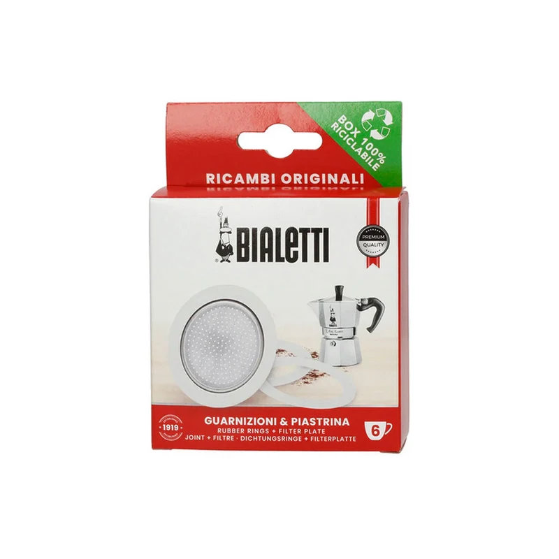 Set 1 filtre et 1 Joint Cafetière Italienne Induction 6 Tasses | Bialetti