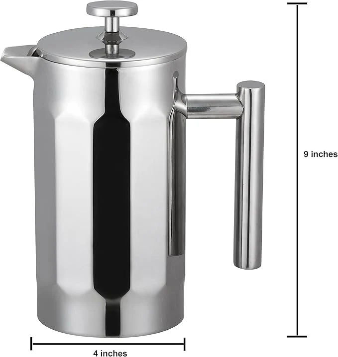 Cuisinox - Cafetière French Press inox double paroie (1L)