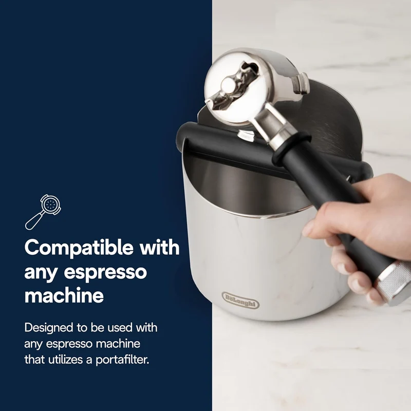 DeLonghi - Grand Bac à marc en acier inoxydable