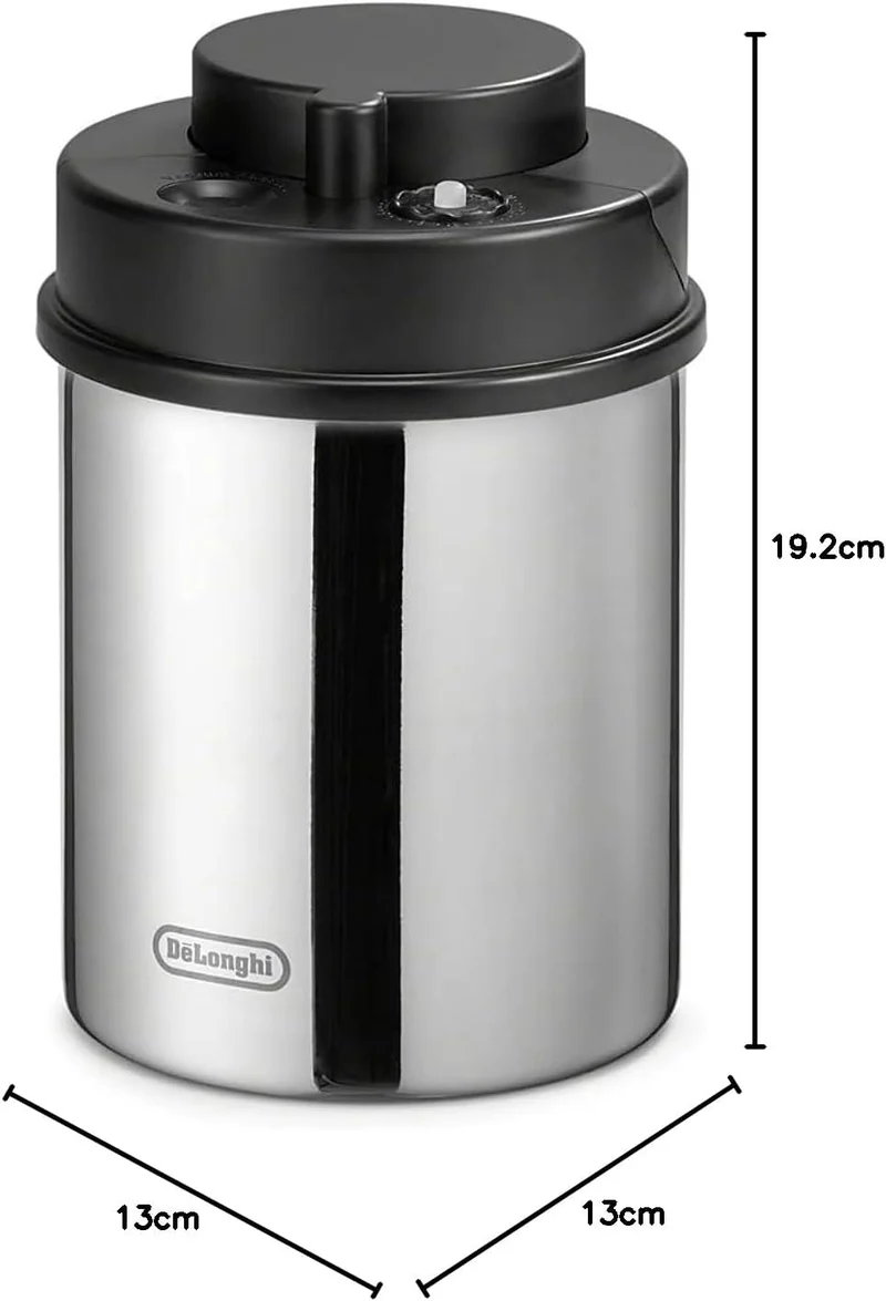 DeLonghi -Boîte à café sous vide en acier inoxydable (500 g)