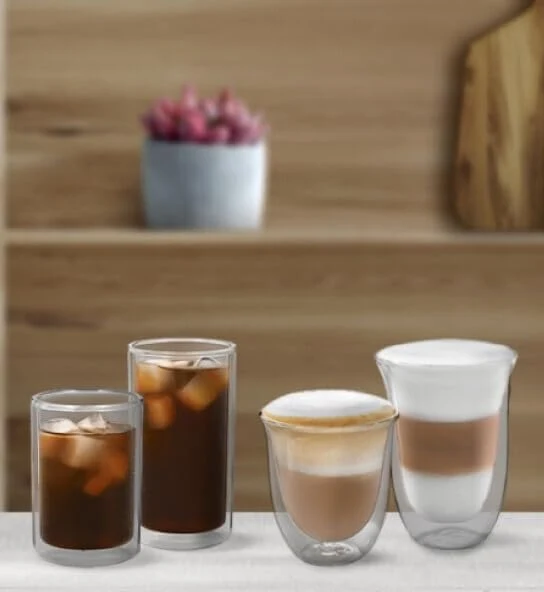 DeLonghi - Lot de 2 grands verres à infusion à froid double paroi (300 ml)