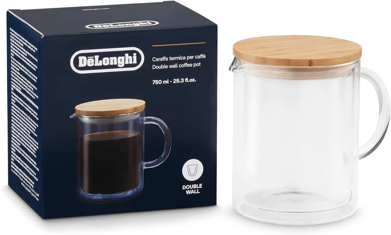 DeLonghi - Carafe en verre à double paroi (750 ml)